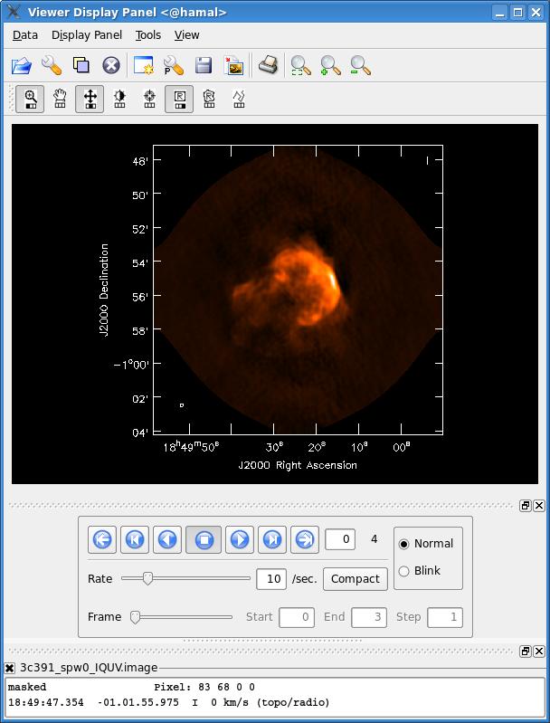 viewer display of the Stokes I mosaic of 3C 391 at 4600 MHz