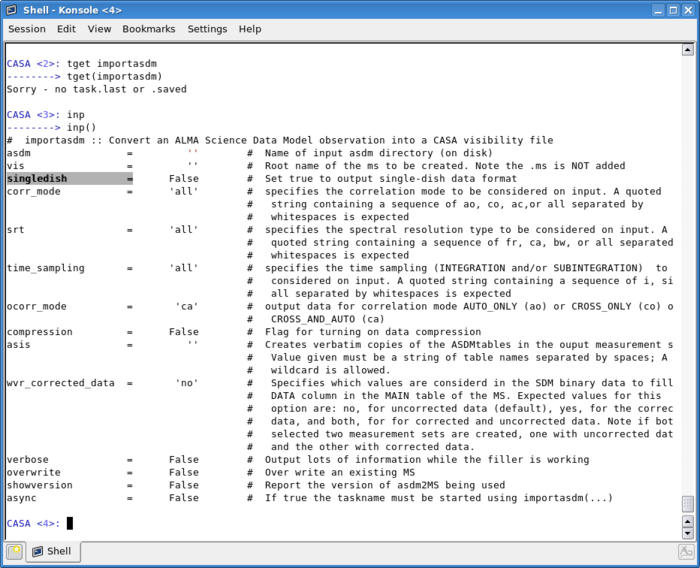 Importasdm parameters.